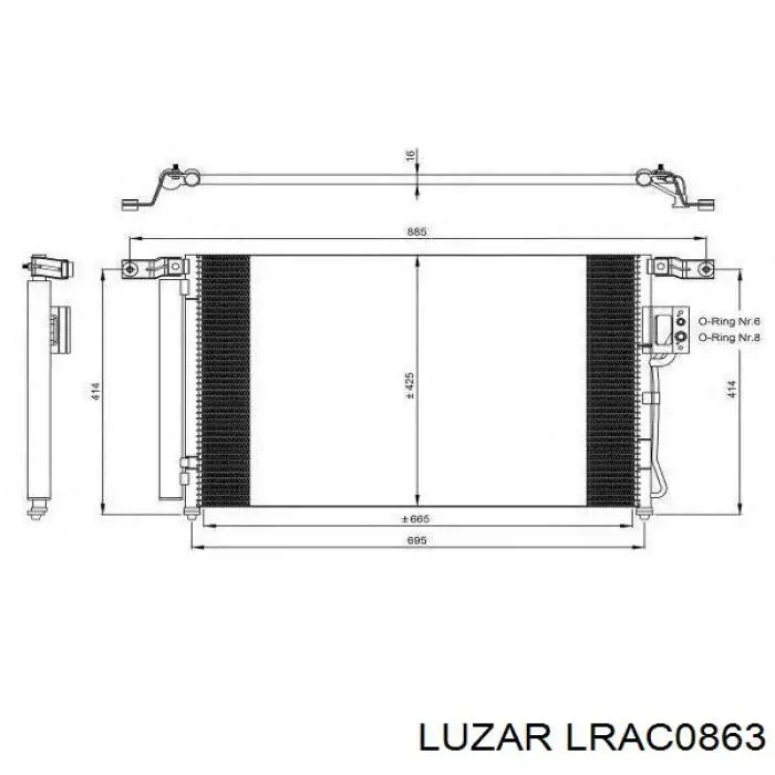 Купити LRAC0863 Luzar Радіатор системи охолодження кондиціонера