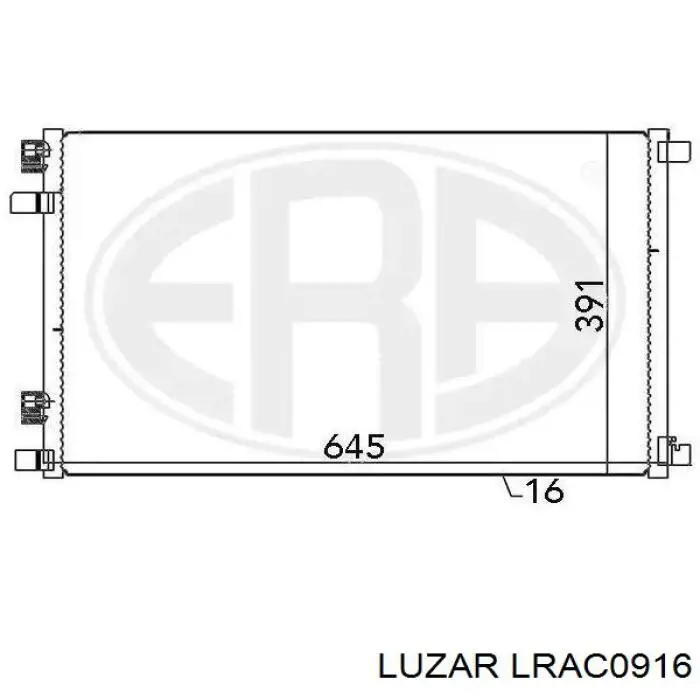 Радіатор охолодження кондиціонера Luzar LRAC0916