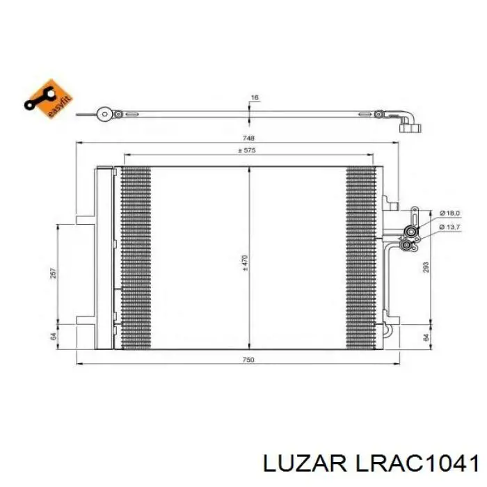 Радіатор кондиціонера LRAC1041 Luzar