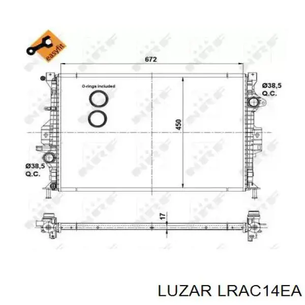 Радіатор кондиціонера LRAC14EA Luzar