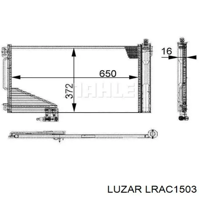 Радіатор охолодження кондиціонера Luzar LRAC1503
