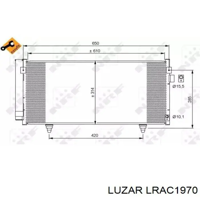 Радіатор кондиціонера LRAC1970 Luzar