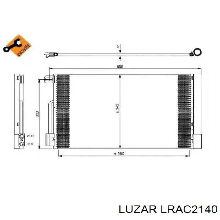 Радіатор кондиціонера LRAC2140 Luzar