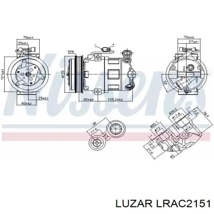 Радіатор кондиціонера LRAC2151 Luzar