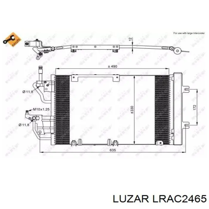 Радіатор кондиціонера LRAC2465 Luzar