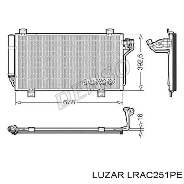 Радіатор охолодження кондиціонера Luzar LRAC251PE