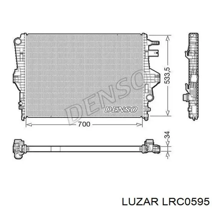 Купити LRC0595 Luzar Радіатор двигуна