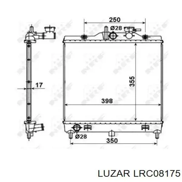 LRC08175 Luzar радіатор охолодження двигуна