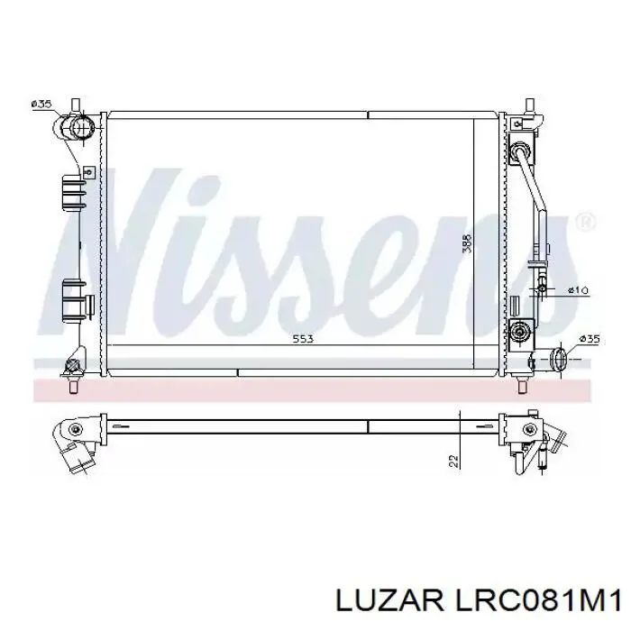 Купити LRC081M1 Luzar Радіатор двигуна