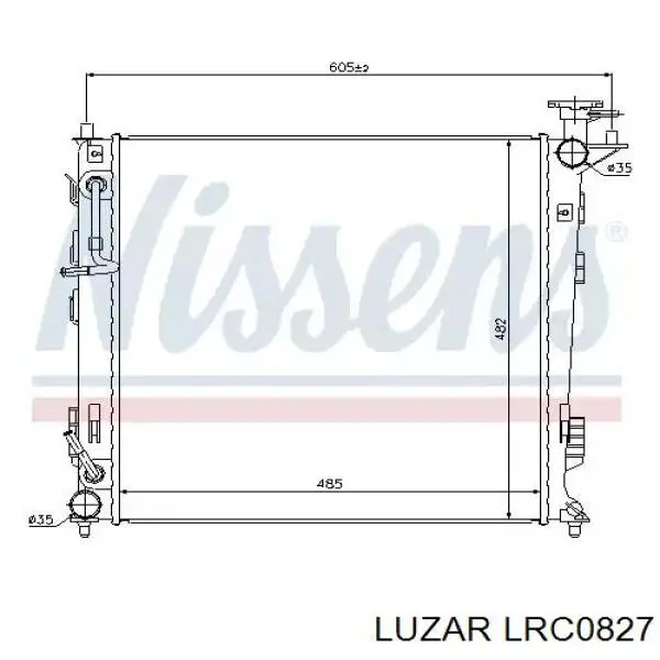 Купити LRC0827 Luzar Радіатор двигуна
