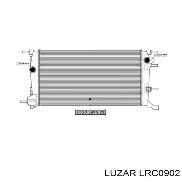 LRC0902 Luzar Радіатор охолодження двигуна