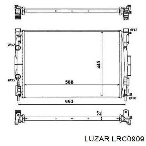 LRC0909 Luzar радіатор охолодження двигуна