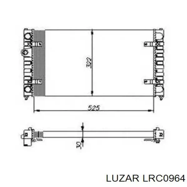 LRC0964 Luzar Радіатор охолодження двигуна