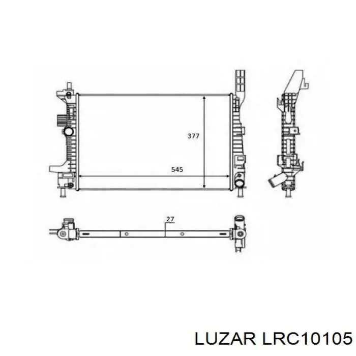 Купити LRC10105 Luzar Радіатор двигуна