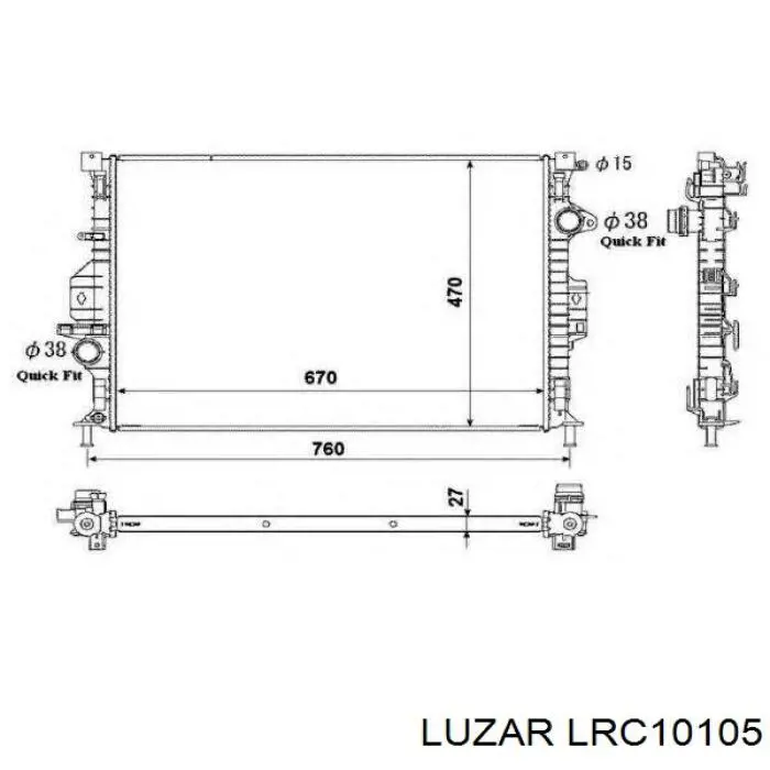 Радіатор основний Luzar LRC10105 ціна, від 111.58 USD