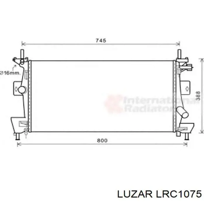 Купити LRC1075 Luzar Радіатор двигуна