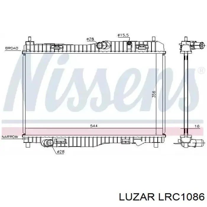 LRC1086 Luzar радіатор охолодження двигуна