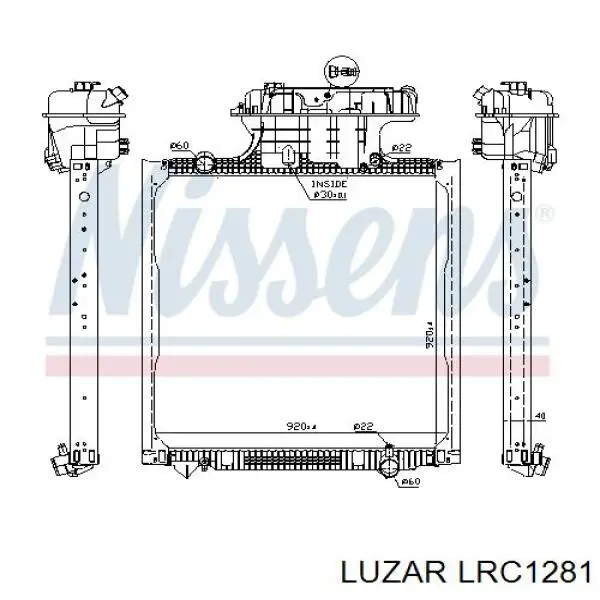 LRC1281 Luzar радіатор охолодження двигуна