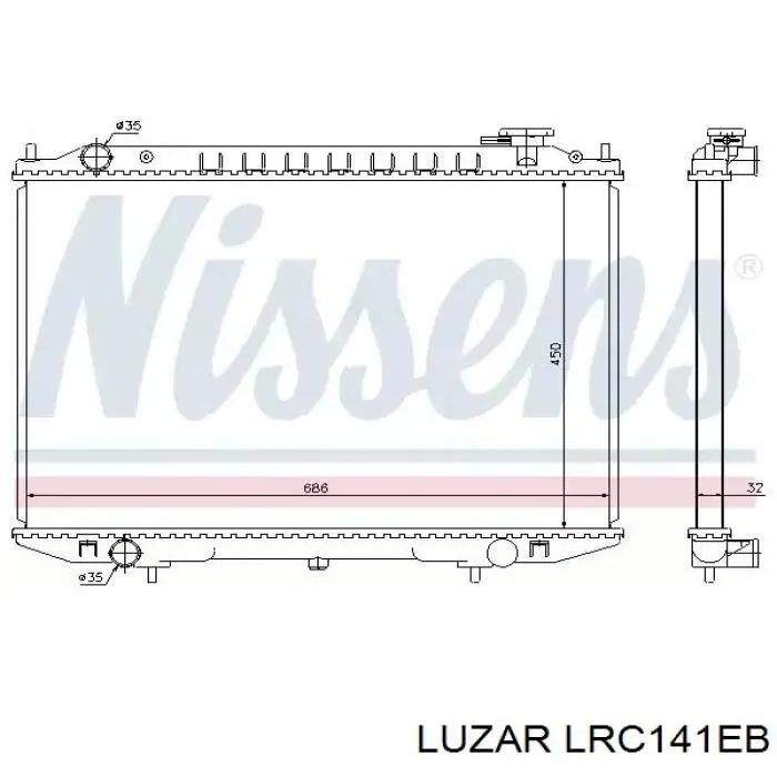 Купити LRC141EB Luzar Радіатор двигуна
