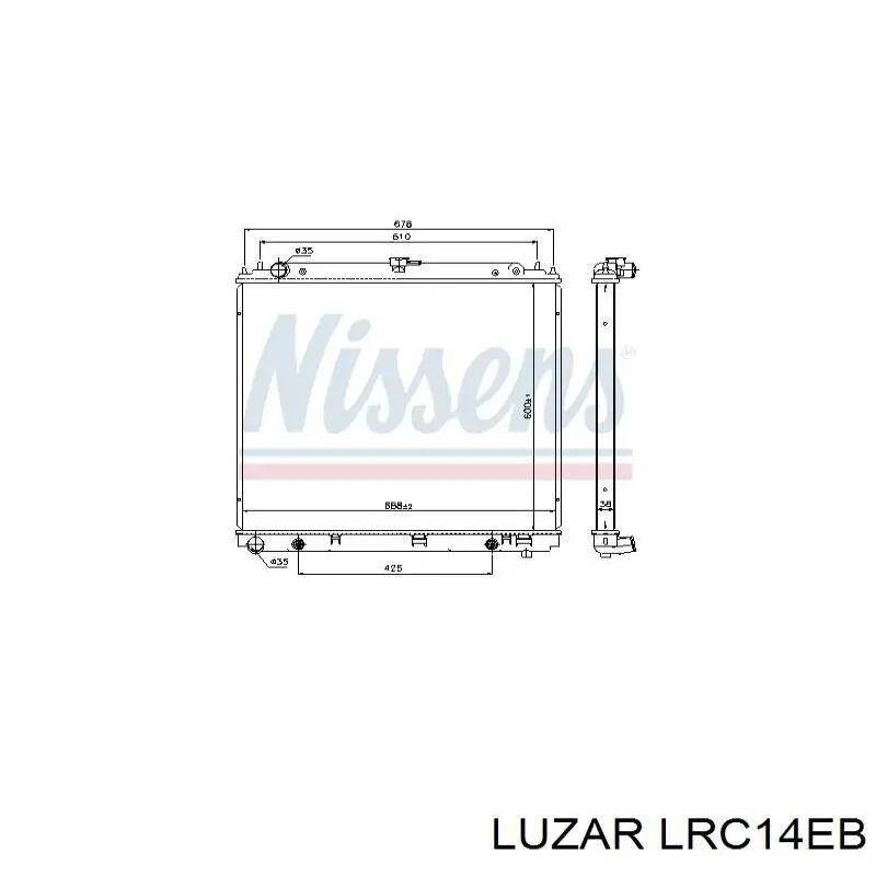 Радіатор охолодження двигуна LRC14EB Luzar