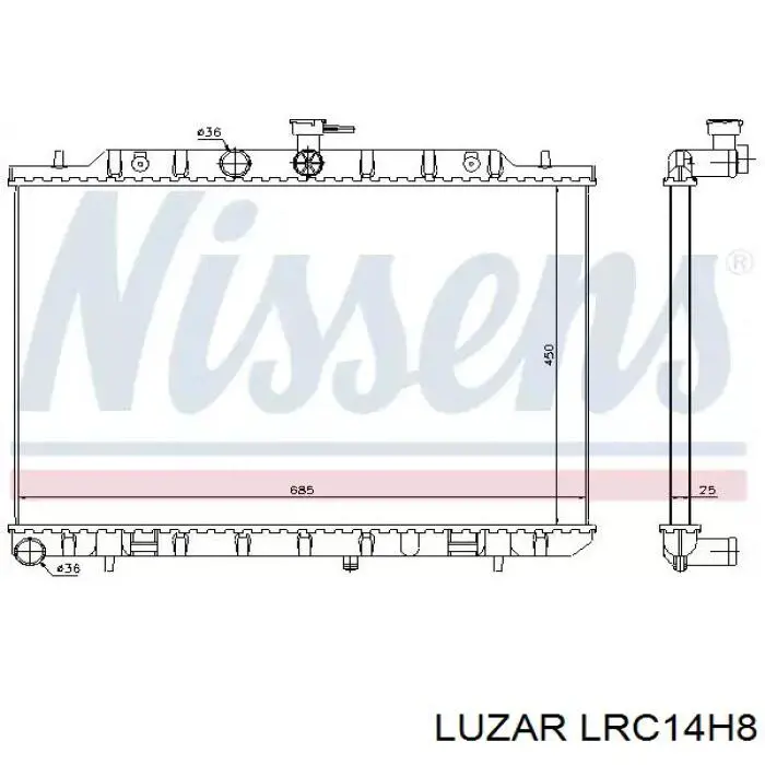 LRC14H8 Luzar Радіатор охолодження двигуна