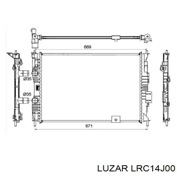 LRC14J00 Luzar Радіатор охолодження двигуна