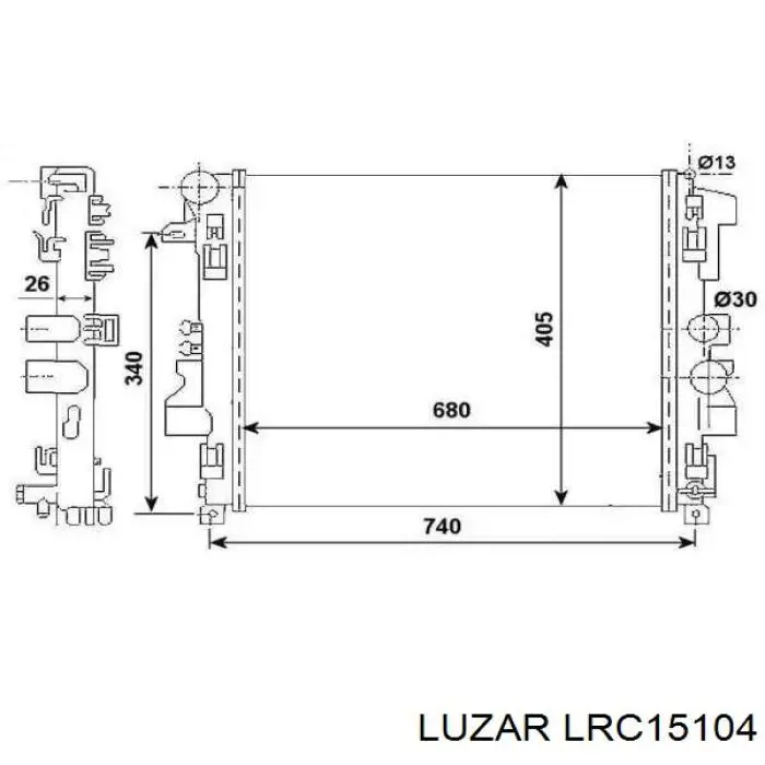 Купити LRC15104 Luzar Радіатор двигуна