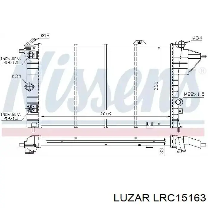 Радіатор основний Luzar LRC15163 ціна, від 178.76 USD