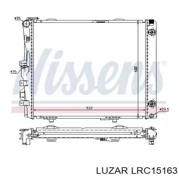 Купити LRC15163 Luzar Радіатор двигуна