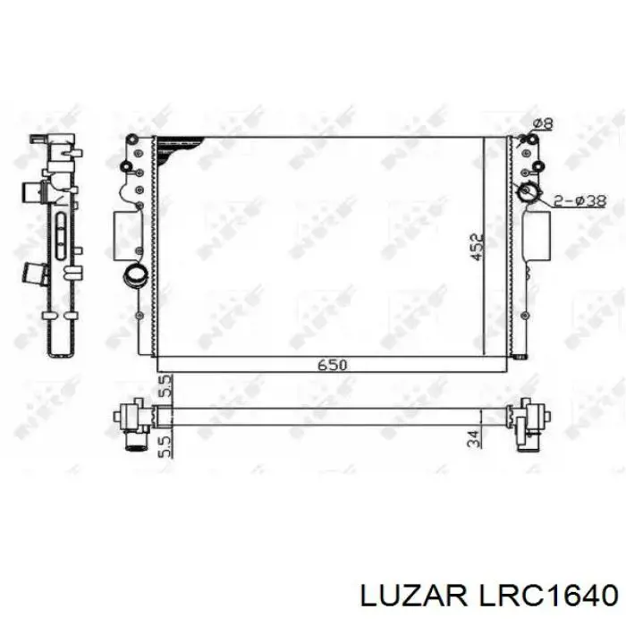 LRC1640 Luzar Радіатор охолодження двигуна