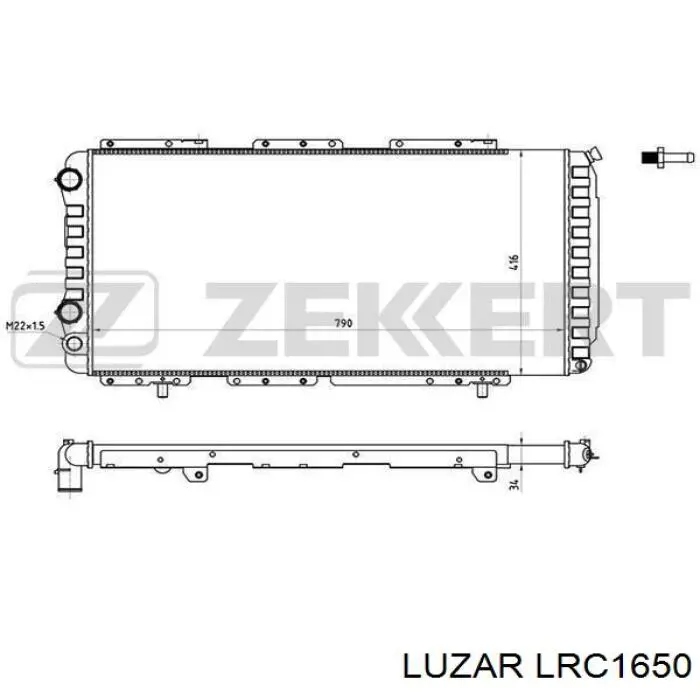 Купити LRC1650 Luzar Радіатор двигуна