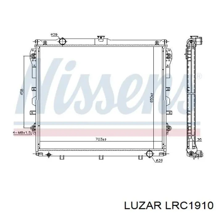 Радіатор охолодження двигуна LRC1910 Luzar