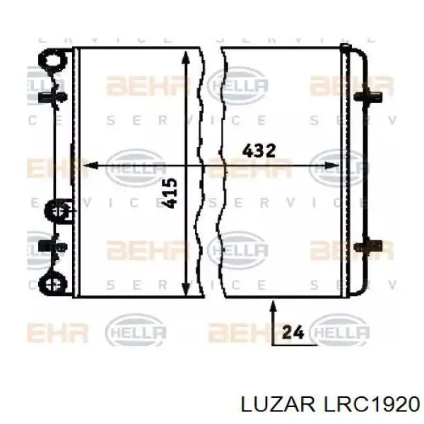 LRC1920 Luzar Радіатор охолодження двигуна