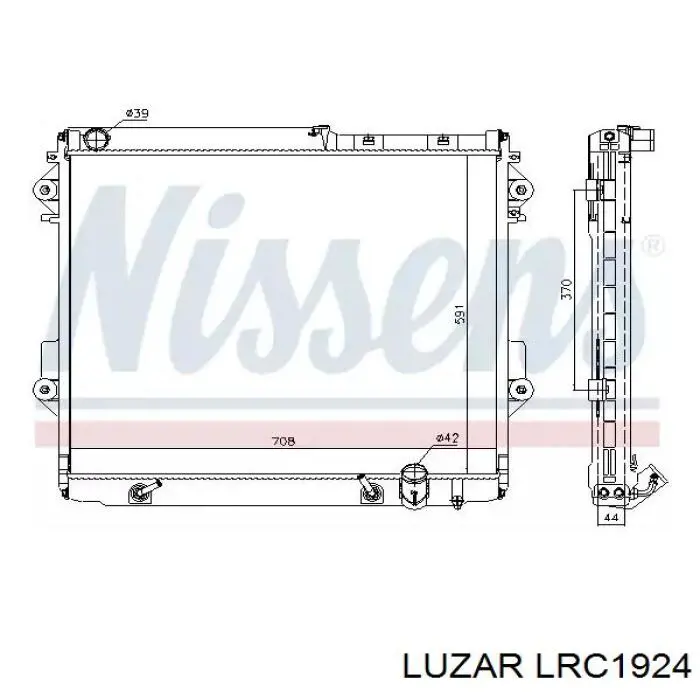 Радіатор охолодження двигуна LRC1924 Luzar