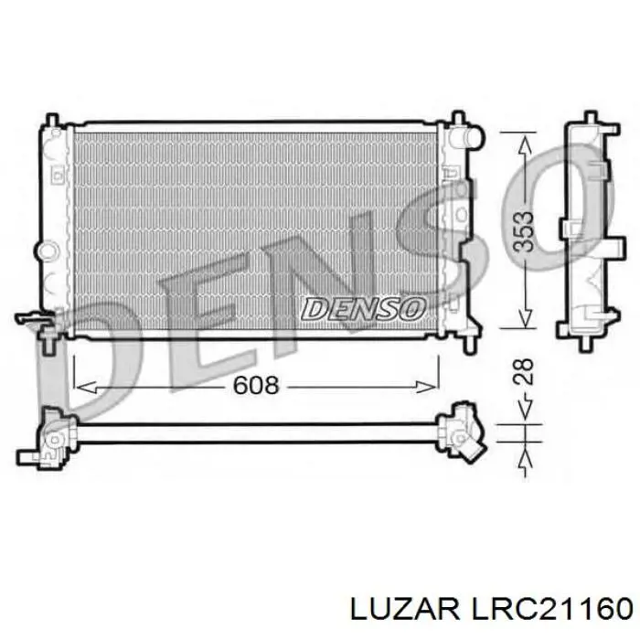 Купити LRC21160 Luzar Радіатор двигуна