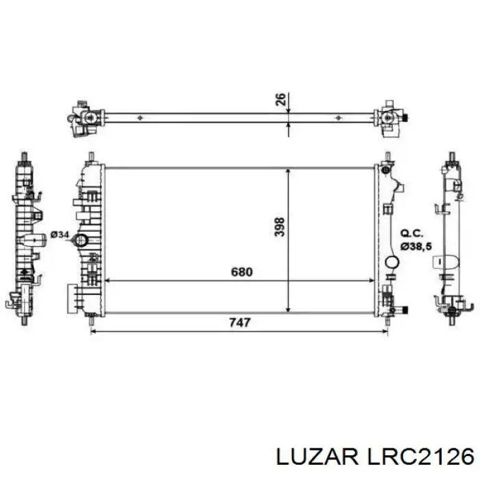 Купити LRC2126 Luzar Радіатор двигуна