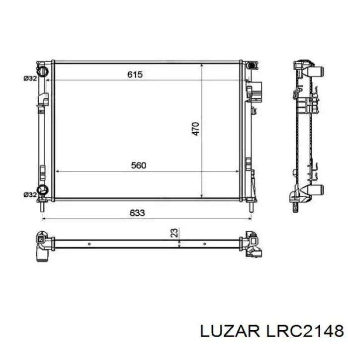 LRC2148 Luzar Радіатор охолодження двигуна