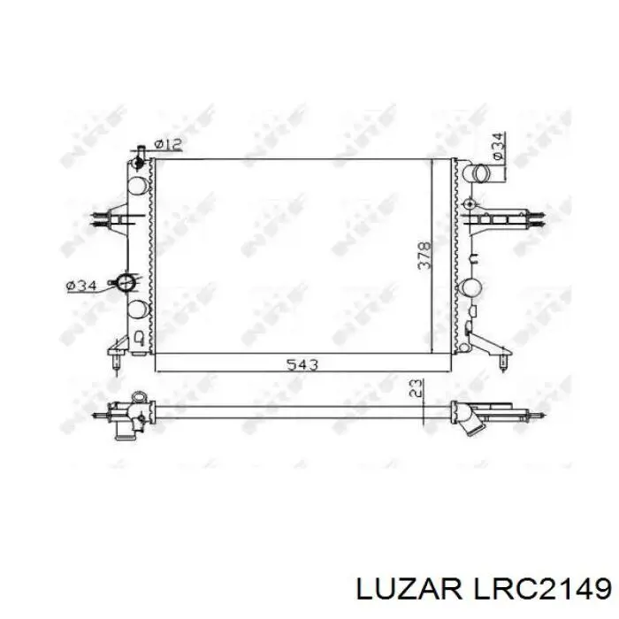 LRC2149 Luzar Радіатор охолодження двигуна