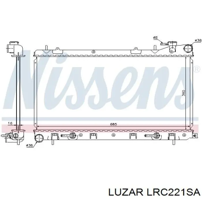 Радіатор охолодження двигуна LRC221SA Luzar