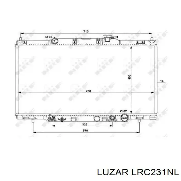 LRC231NL Luzar Радіатор охолодження двигуна
