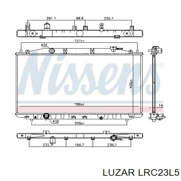 LRC23L5 Luzar Радіатор охолодження двигуна