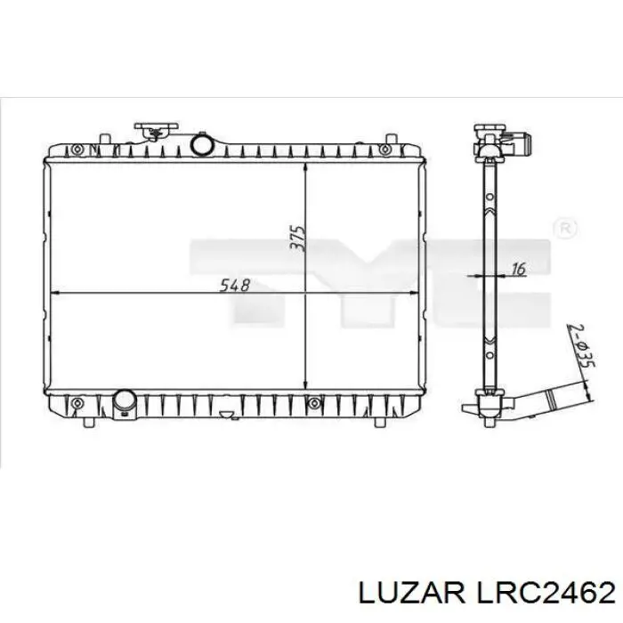 LRC2462 Luzar радіатор охолодження двигуна