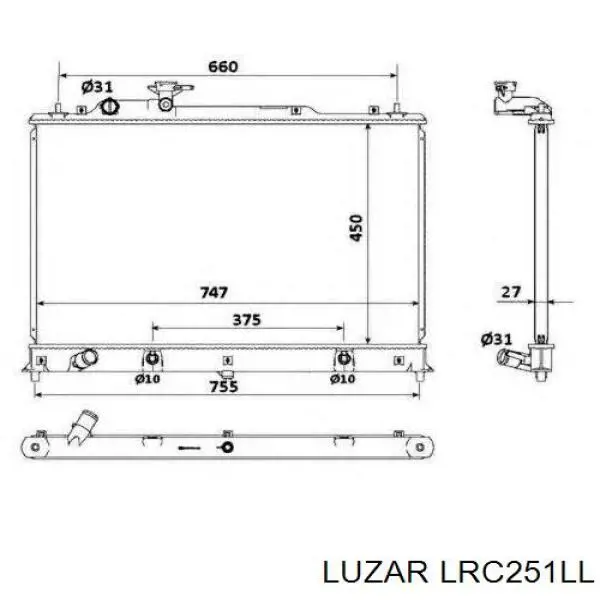 LRC251LL Luzar Радіатор охолодження двигуна