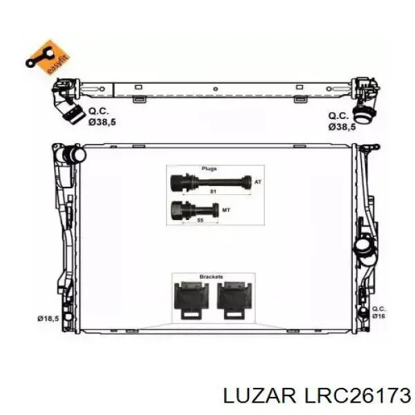 Радіатор основний Luzar LRC26173 ціна, від 105.12 USD
