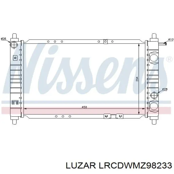 Купити LRCDWMZ98233 Luzar Радіатор двигуна