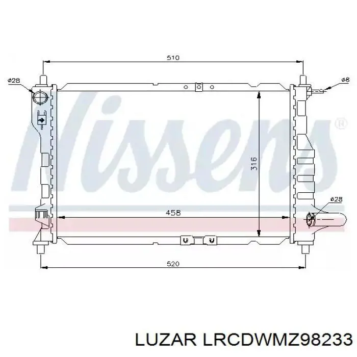 LRCDWMZ98233 Luzar Радіатор охолодження двигуна