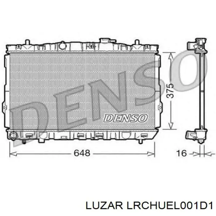 Купити LRCHUEL001D1 Luzar Радіатор двигуна