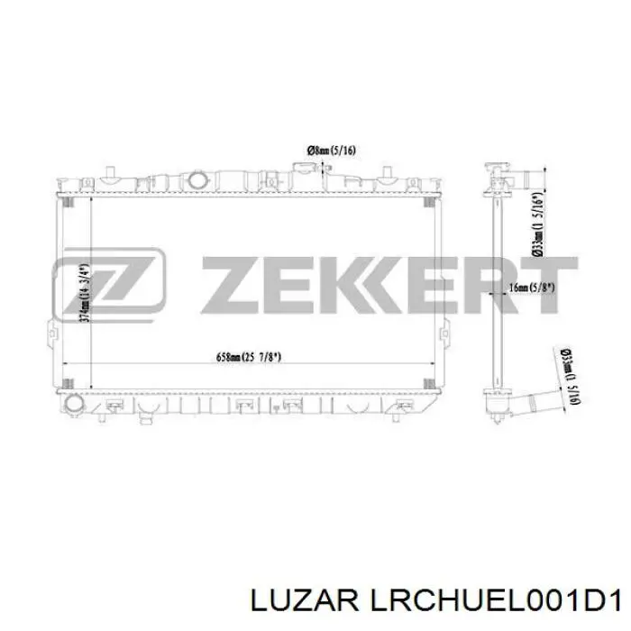 Радіатор основний Luzar LRCHUEL001D1 ціна, від 63.07 USD