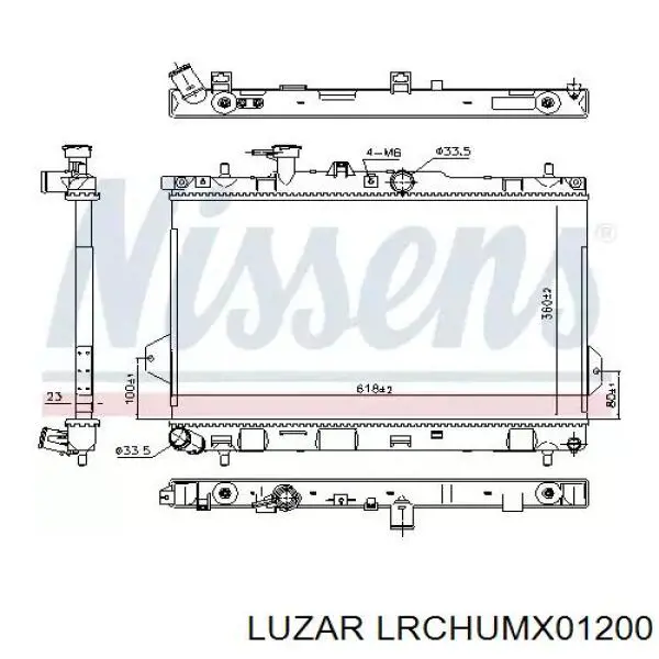 Радіатор основний Luzar LRCHUMX01200 ціна, від 122.55 USD