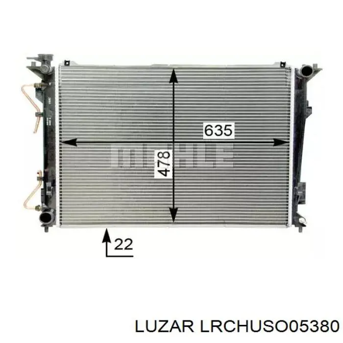 LRCHUSO05380 Luzar радіатор охолодження двигуна